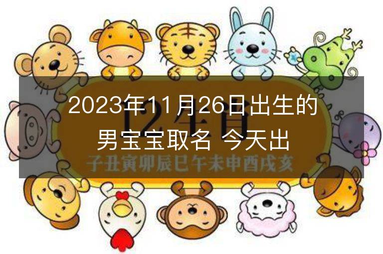 2023年11月26日出生的男寶寶取名 今天出生叫什么名字好