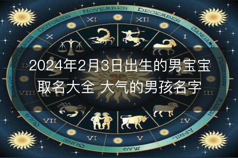 2024年2月3日出生的男寶寶取名大全 大氣的男孩名字