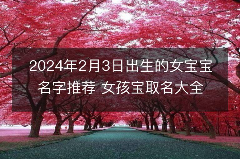 2024年2月3日出生的女寶寶名字推薦 女孩寶取名大全