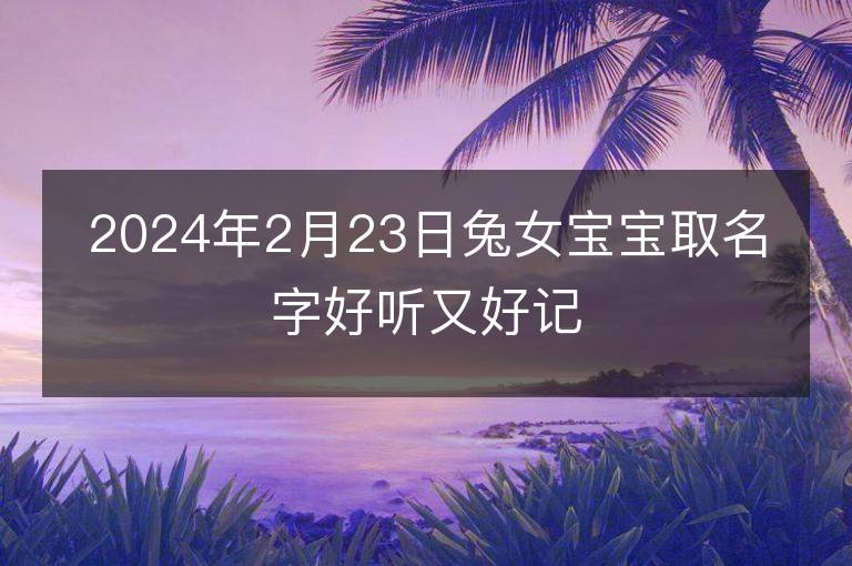 2024年2月23日兔女寶寶取名字好聽又好記