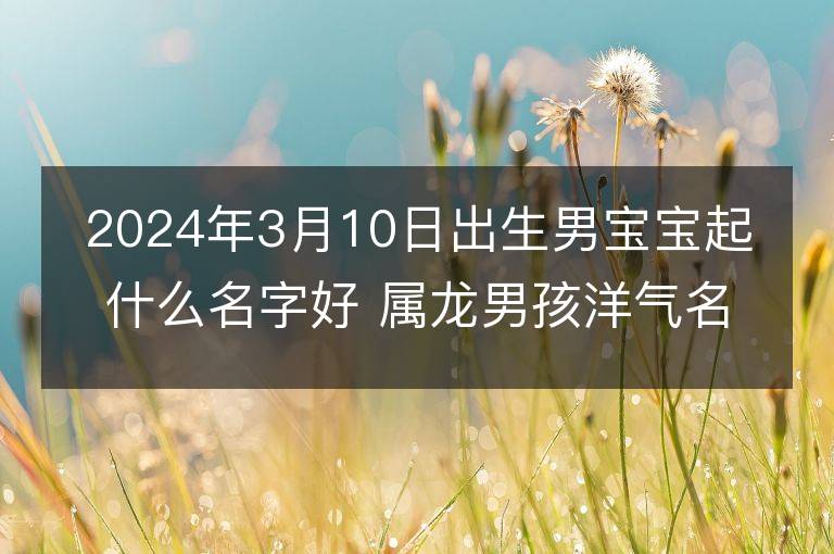 2024年3月10日出生男寶寶起什么名字好 屬龍男孩洋氣名字