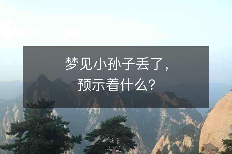 夢見小孫子丟了，預示著什么？