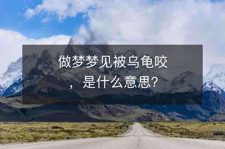 做夢夢見被烏龜咬，是什么意思？