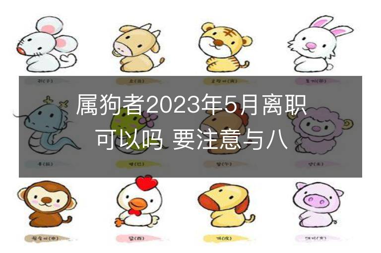 屬狗者2023年5月離職可以嗎 要注意與八字相合的人合伙