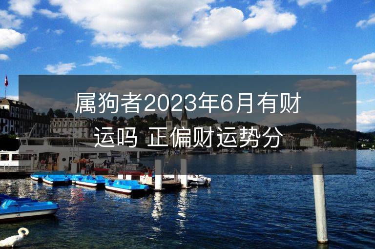 屬狗者2023年6月有財運嗎 正偏財運勢分析