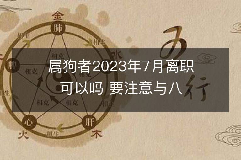 屬狗者2023年7月離職可以嗎 要注意與八字相合的人合伙