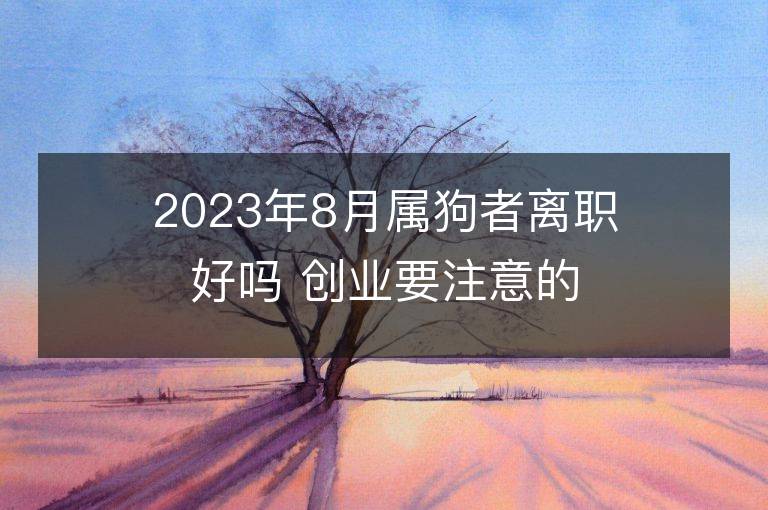 2023年8月屬狗者離職好嗎 創業要注意的事項