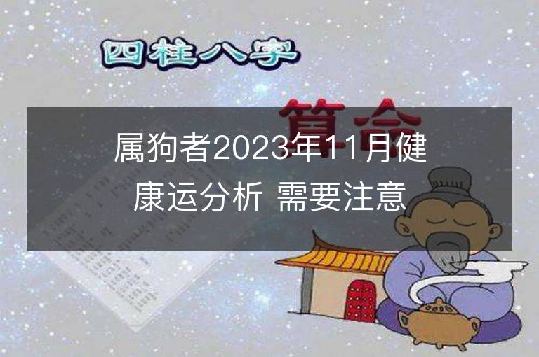 屬狗者2023年11月健康運分析 需要注意哪些問題