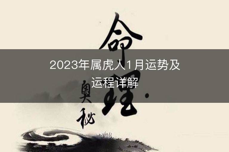 2023年屬虎人1月運勢及運程詳解