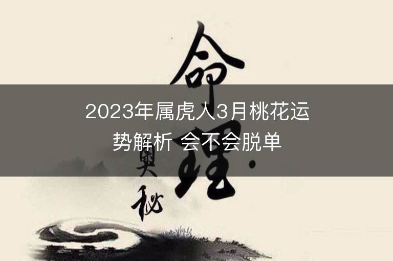 2023年屬虎人3月桃花運勢解析 會不會脫單