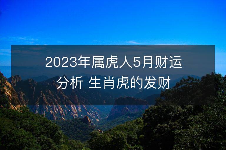 2023年屬虎人5月財運分析 生肖虎的發財方向和貴人