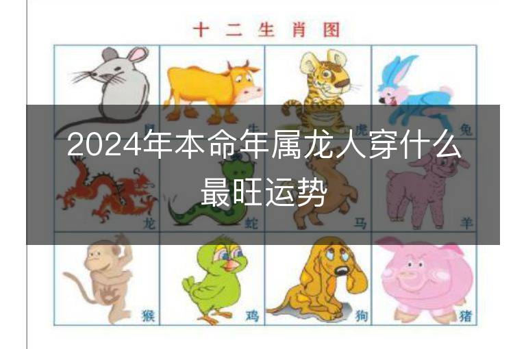 2024年本命年屬龍人穿什么最旺運勢