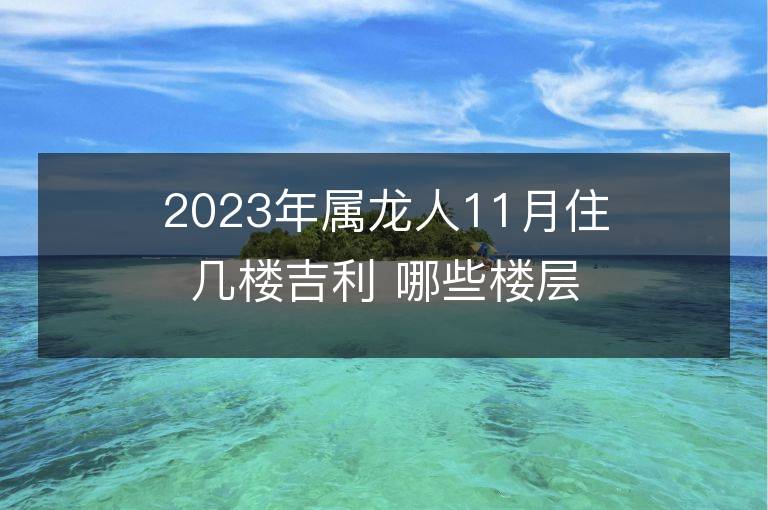 2023年屬龍人11月住幾樓吉利 哪些樓層能安居樂業