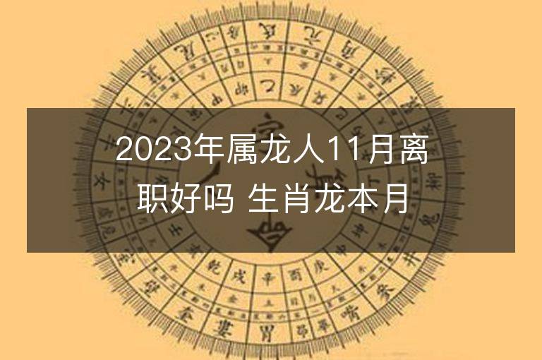 2023年屬龍人11月離職好嗎 生肖龍本月適合創(chuàng)業(yè)嗎