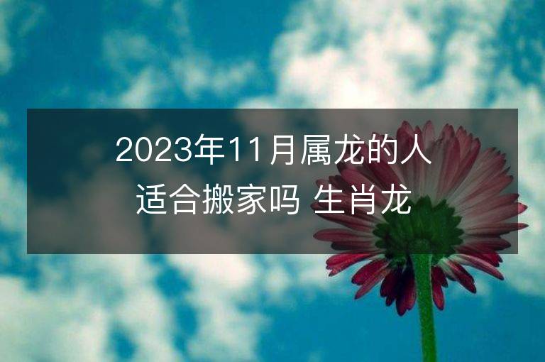 2023年11月屬龍的人適合搬家嗎 生肖龍11月搬遷好不好