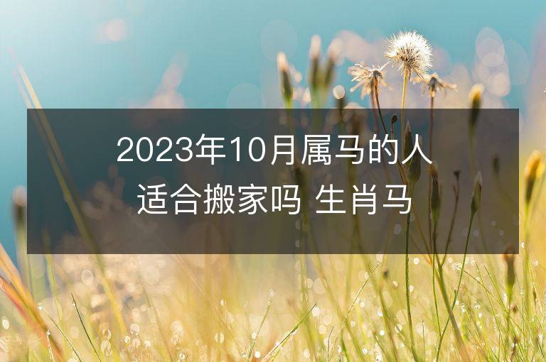 2023年10月屬馬的人適合搬家嗎 生肖馬10月搬遷好不好