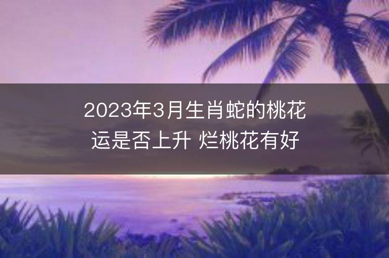 2023年3月生肖蛇的桃花運是否上升 爛桃花有好轉(zhuǎn)嗎