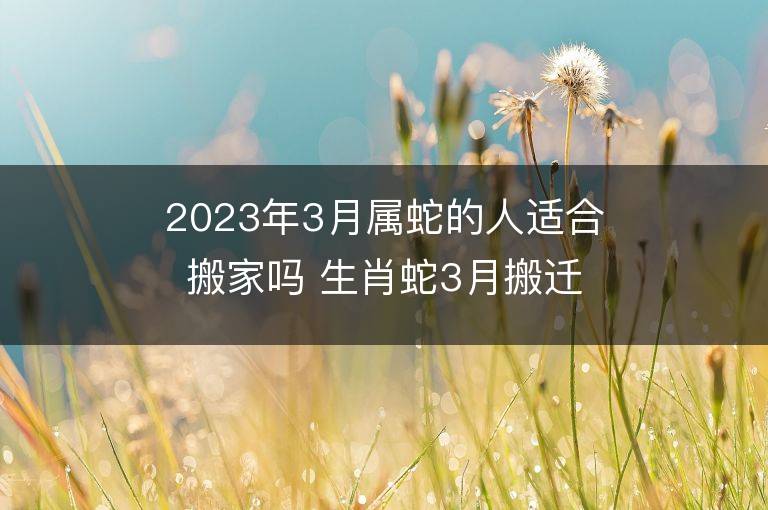 2023年3月屬蛇的人適合搬家嗎 生肖蛇3月搬遷好不好