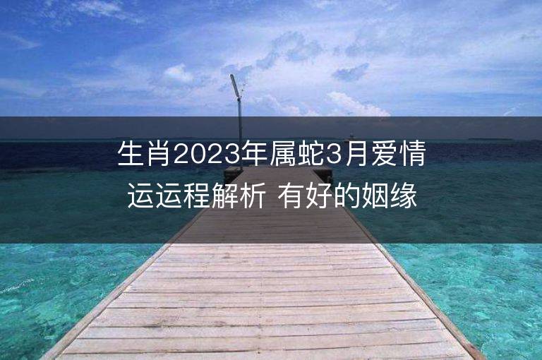 生肖2023年屬蛇3月愛情運運程解析 有好的姻緣嗎