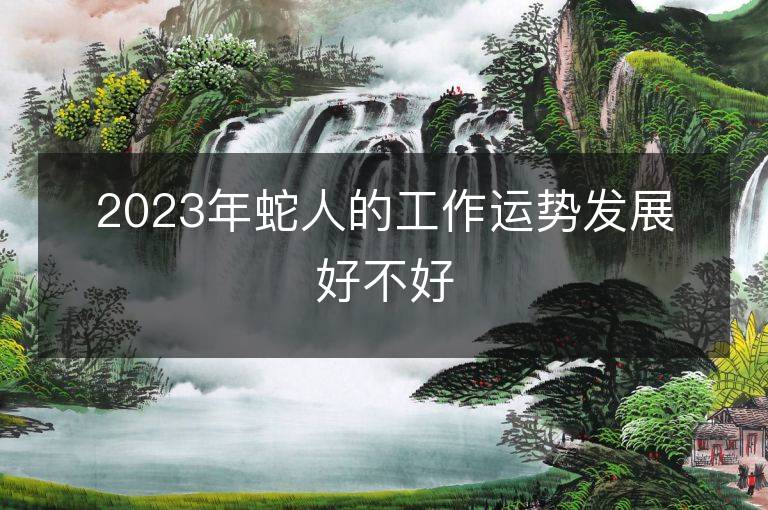 2023年蛇人的工作運勢發展好不好