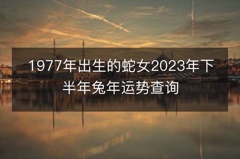 1977年出生的蛇女2023年下半年兔年運勢查詢