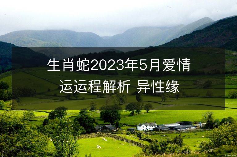 生肖蛇2023年5月愛情運運程解析 異性緣好脫單容易