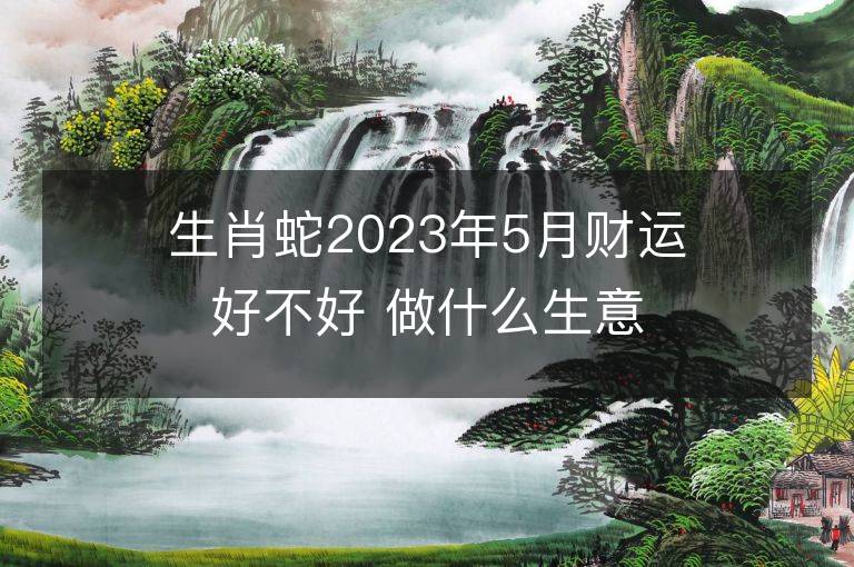 生肖蛇2023年5月財運好不好 做什么生意偏財多正財旺