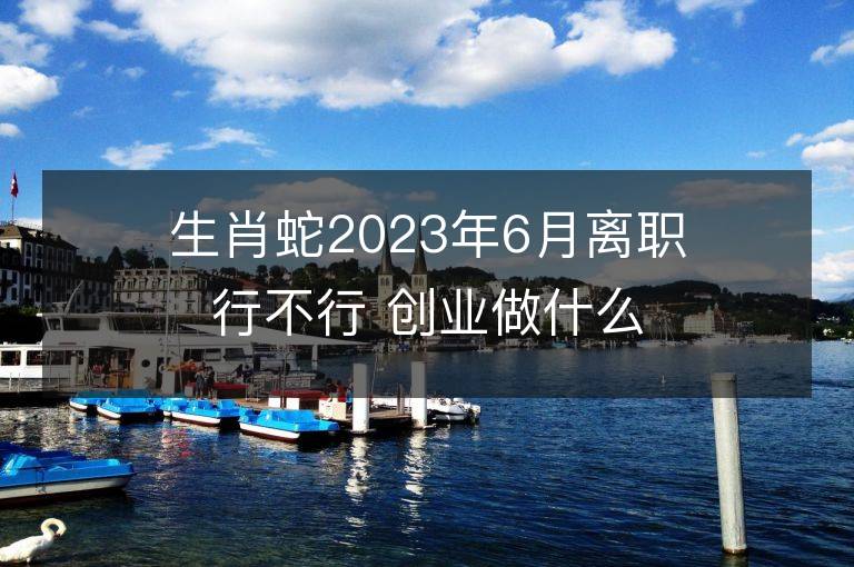 生肖蛇2023年6月離職行不行 創業做什么能夠發財