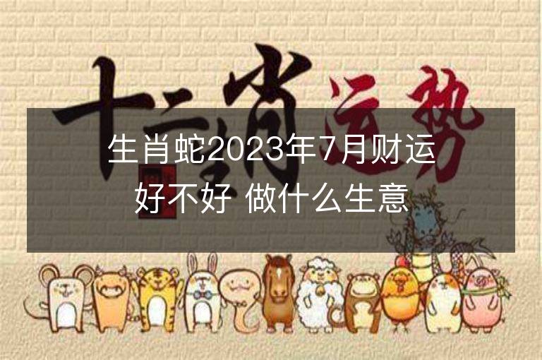 生肖蛇2023年7月財運好不好 做什么生意偏財多正財旺