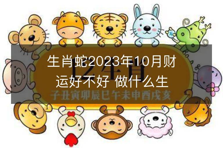 生肖蛇2023年10月財運好不好 做什么生意偏財多正財旺