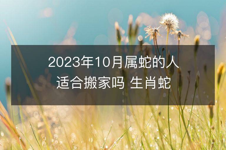 2023年10月屬蛇的人適合搬家嗎 生肖蛇10月搬遷好不好