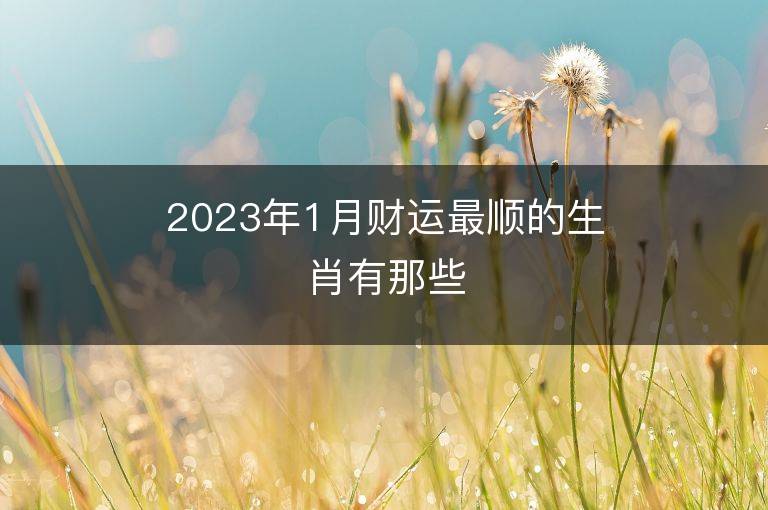 2023年1月財運最順的生肖有那些