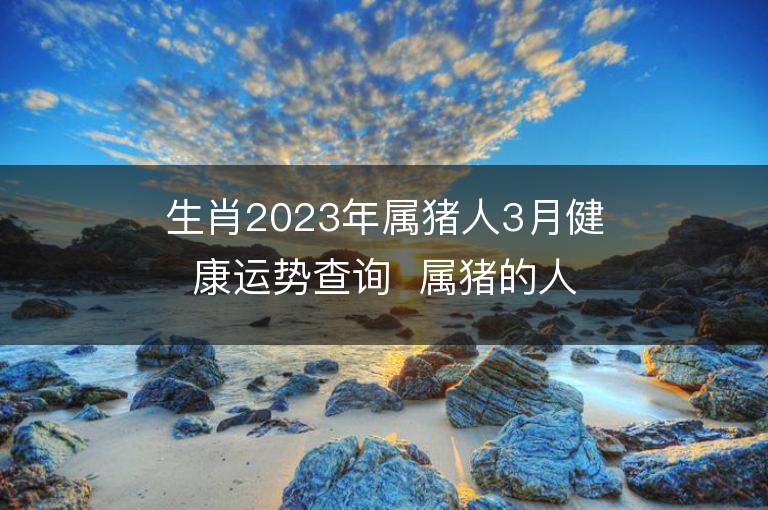 生肖2023年屬豬人3月健康運勢查詢  屬豬的人來看看！