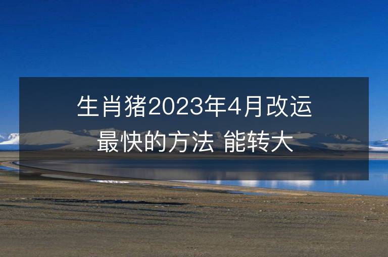 生肖豬2023年4月改運最快的方法 能轉(zhuǎn)大運嗎