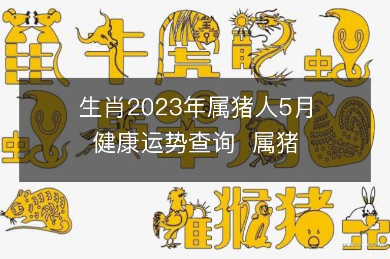 生肖2023年屬豬人5月健康運勢查詢  屬豬的人來看看！