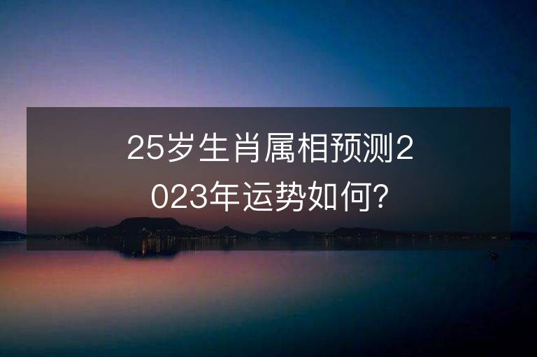 25歲生肖屬相預(yù)測(cè)2023年運(yùn)勢(shì)如何？