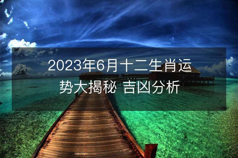 2023年6月十二生肖運勢大揭秘 吉兇分析