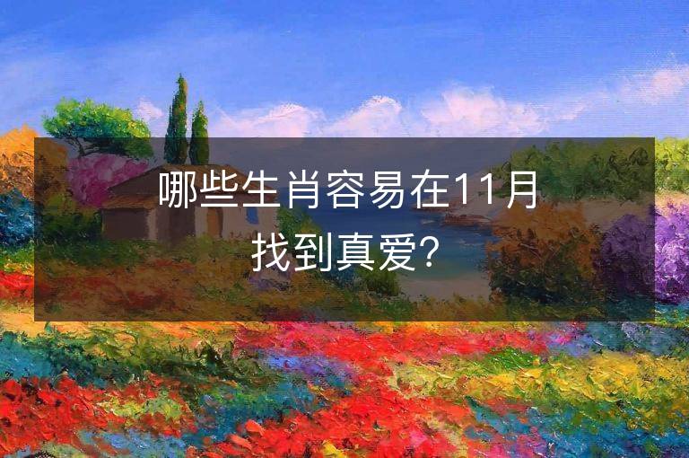 哪些生肖容易在11月找到真愛？