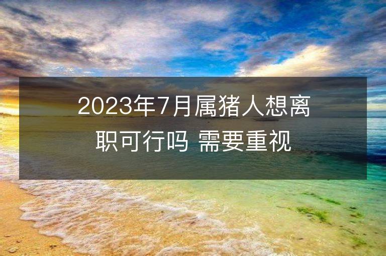 2023年7月屬豬人想離職可行嗎 需要重視哪些問題