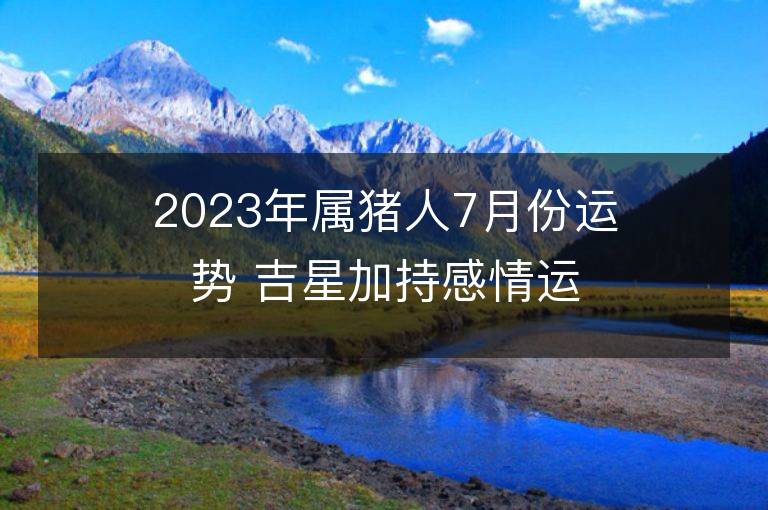 2023年屬豬人7月份運(yùn)勢(shì) 吉星加持感情運(yùn)旺