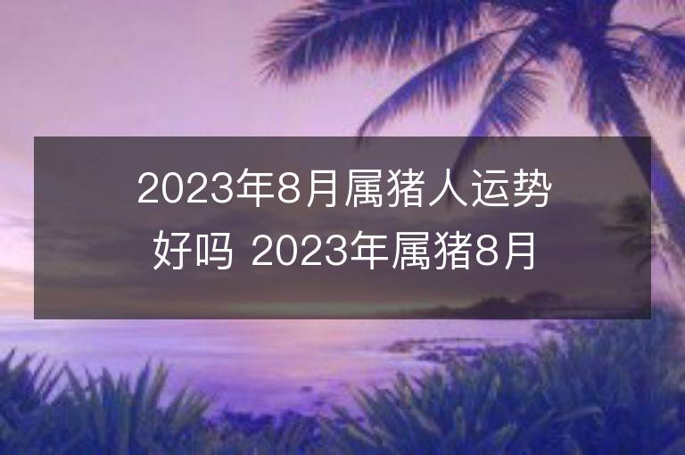 2023年8月屬豬人運勢好嗎 2023年屬豬8月運程如何