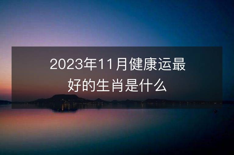 2023年11月健康運最好的生肖是什么