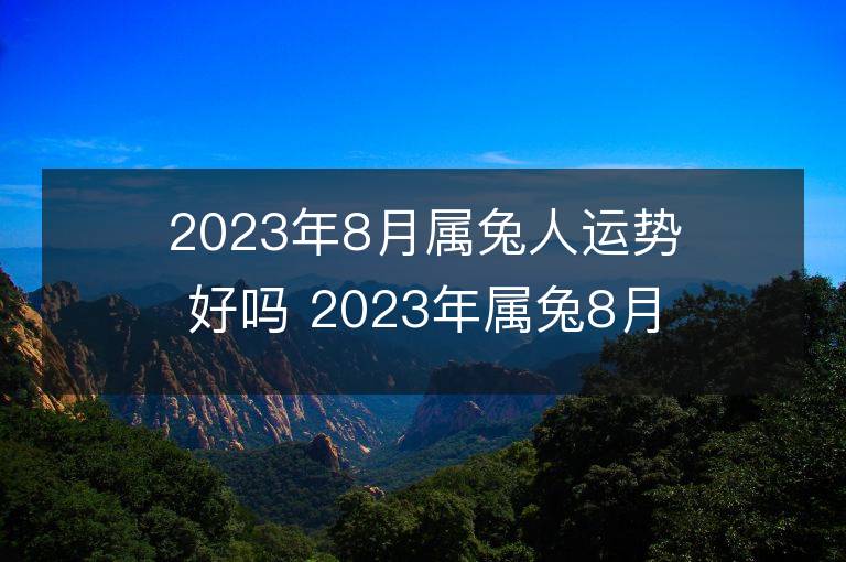 2023年8月屬兔人運勢好嗎 2023年屬兔8月運程如何