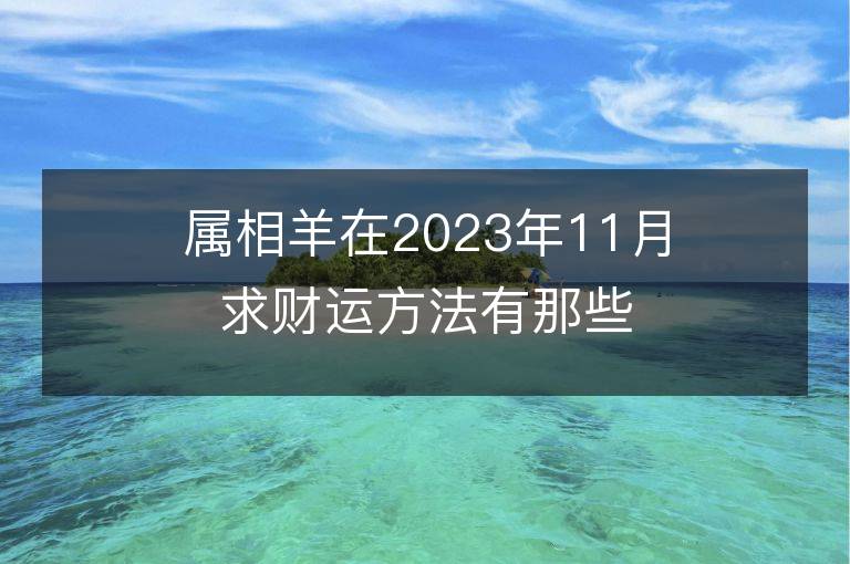 屬相羊在2023年11月求財運方法有那些