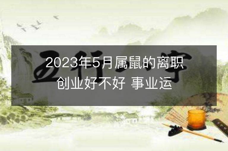 2023年5月屬鼠的離職創業好不好 事業運勢分析