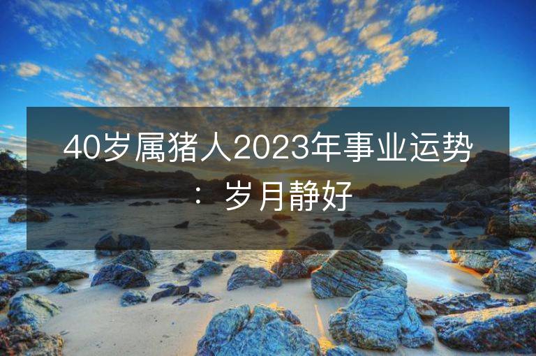 40歲屬豬人2023年事業運勢：歲月靜好