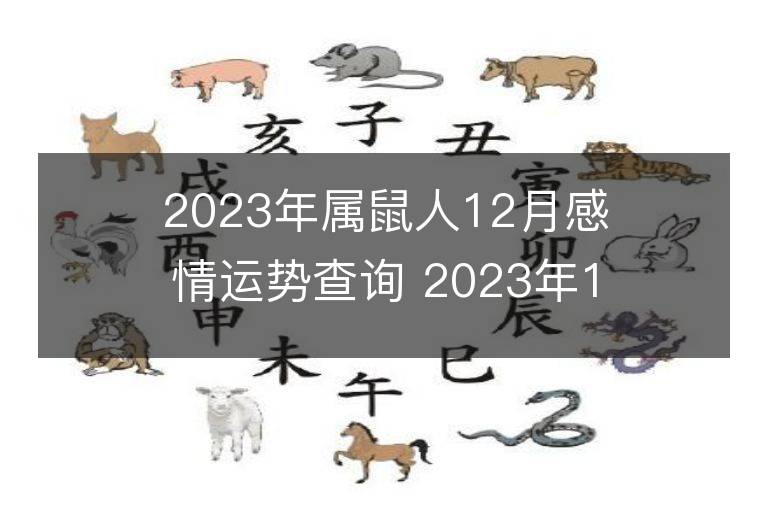 2023年屬鼠人12月感情運勢查詢 2023年12月屬鼠愛情運程詳解