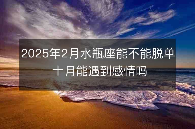 2025年2月水瓶座能不能脫單 十月能遇到感情嗎