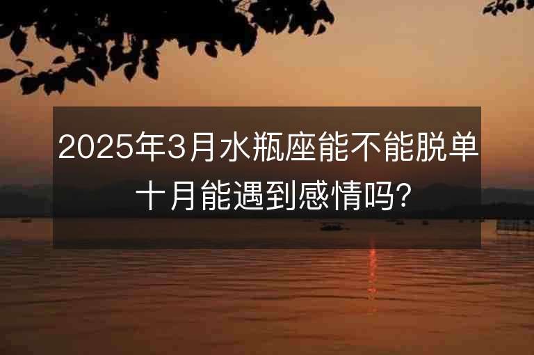 2025年3月水瓶座能不能脫單 十月能遇到感情嗎？