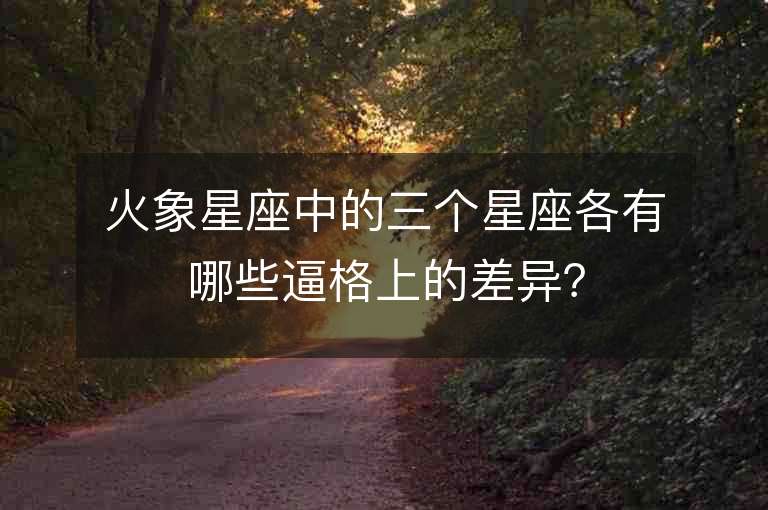 火象星座中的三個星座各有哪些逼格上的差異？